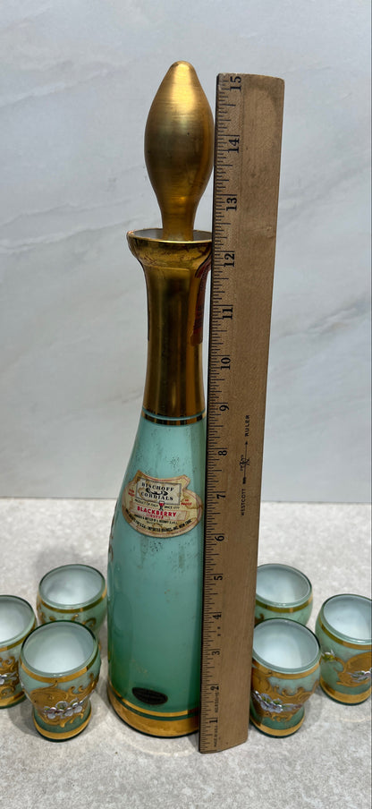 Decanter Bottle and 6 Glasses