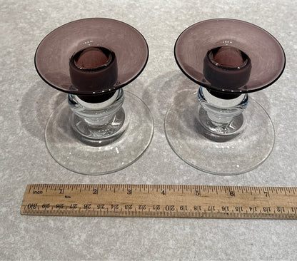 Pair of Signed Candleholders