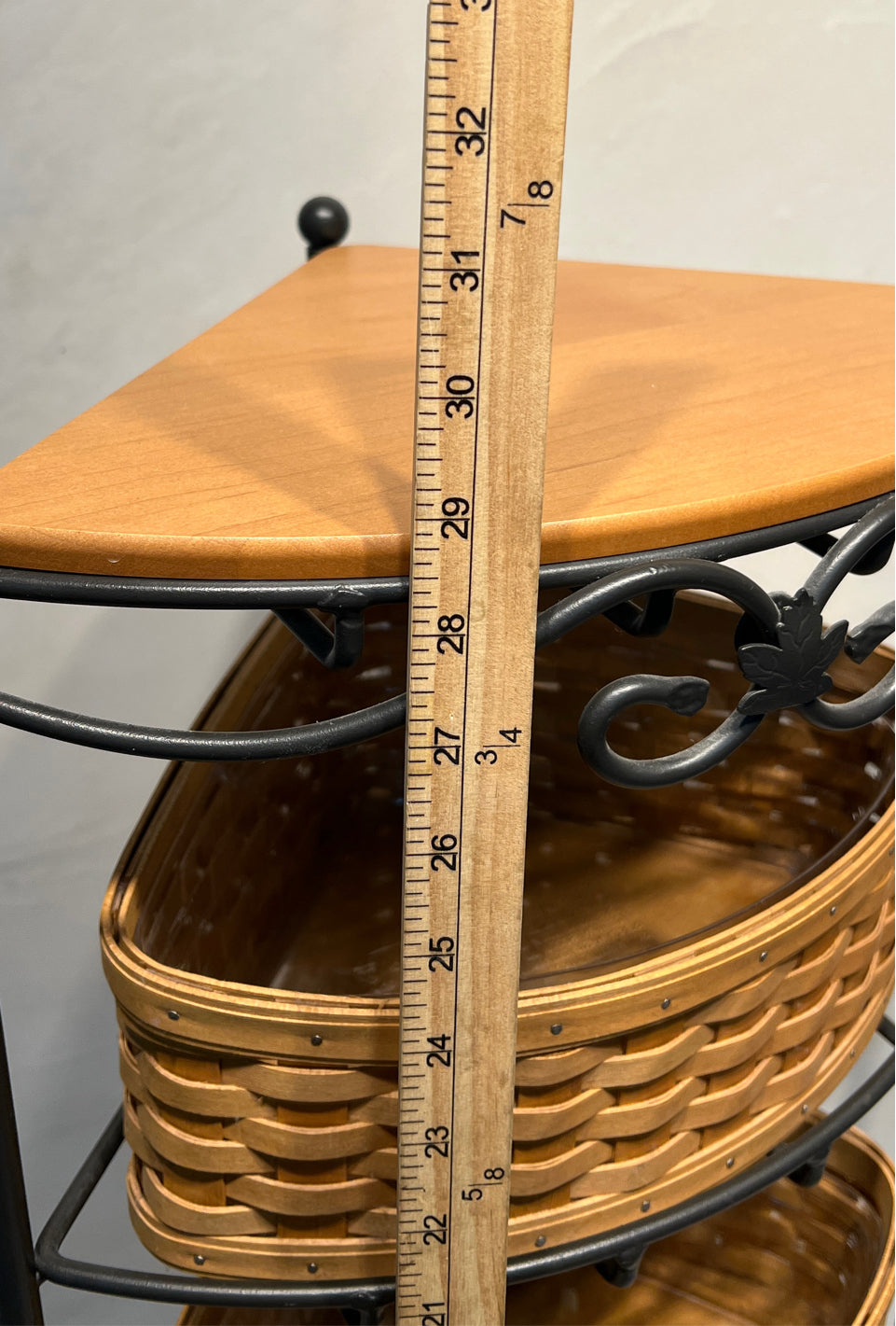 Longaberger Shelf with 3 Baskets
