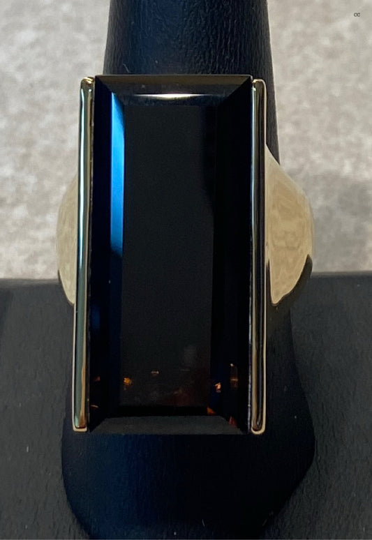 14K Smokey Quartz  Gold Ring