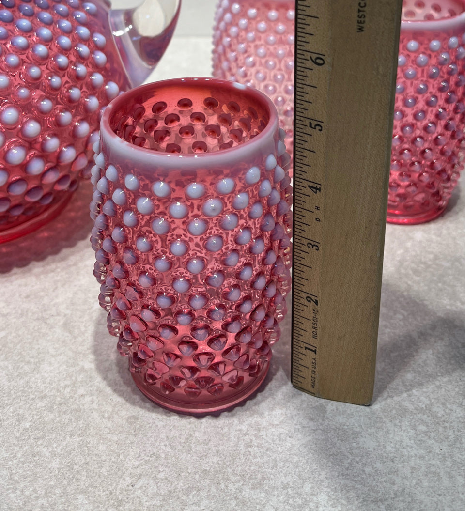 Fenton Hobail Pitcher and 6 Glasses