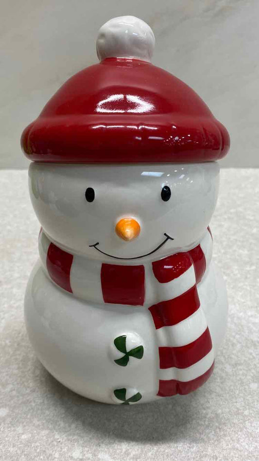 Covered Snowman Jar