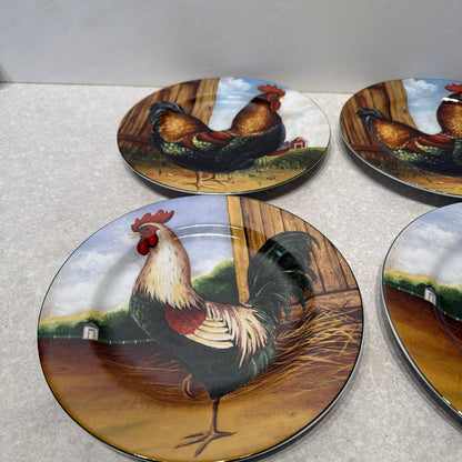Set of 4 Rooster Plates