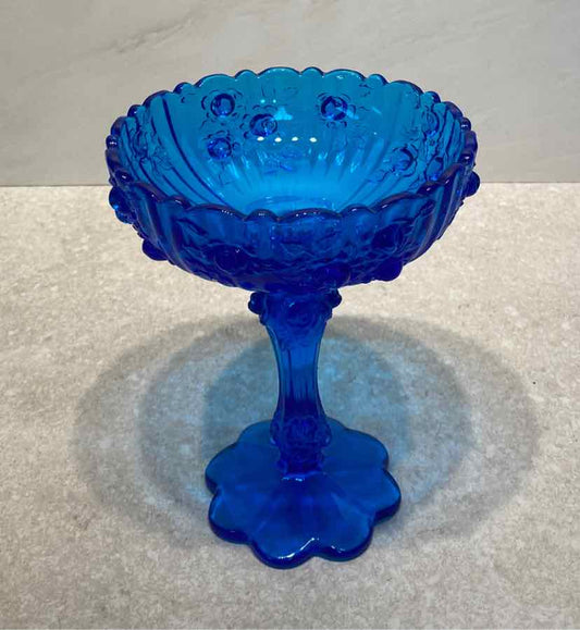 Fenton Colonial Blue Rose Compote