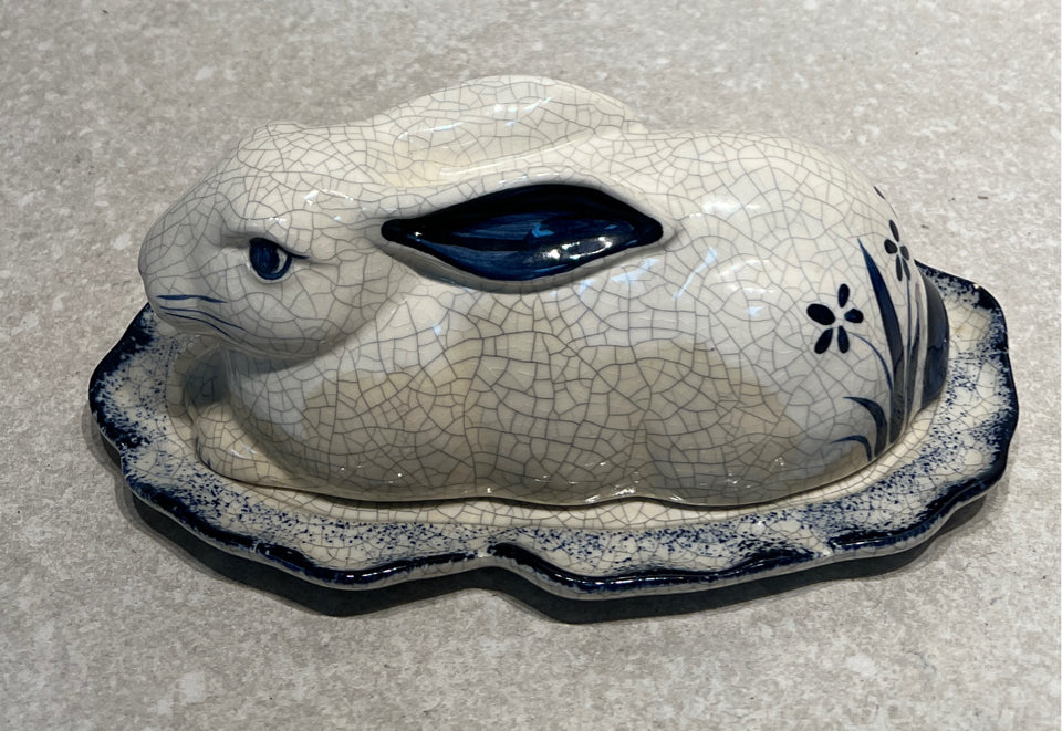 Dedham Pottery Covered Butter Dish