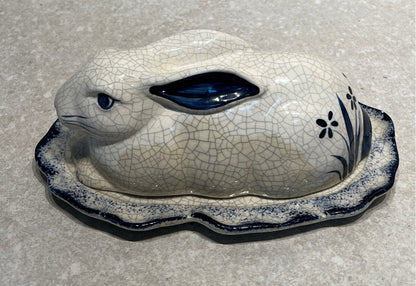 Dedham Pottery Covered Butter Dish