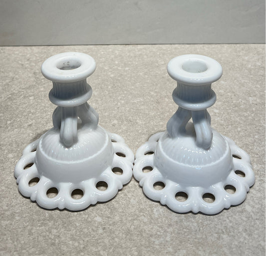 Pair of Westmoreland Candleholders