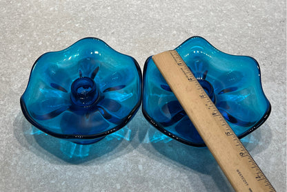 Pair - Viking Blue Candleholders