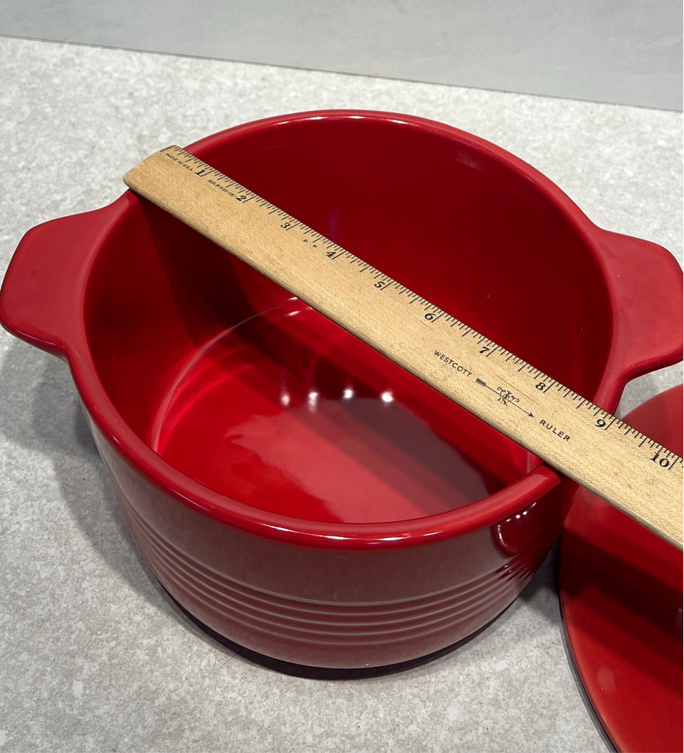 Covered Red Bowl