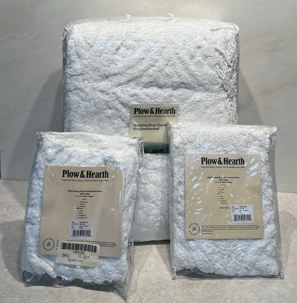 King Size Chenille Bedspread with 2 Shames