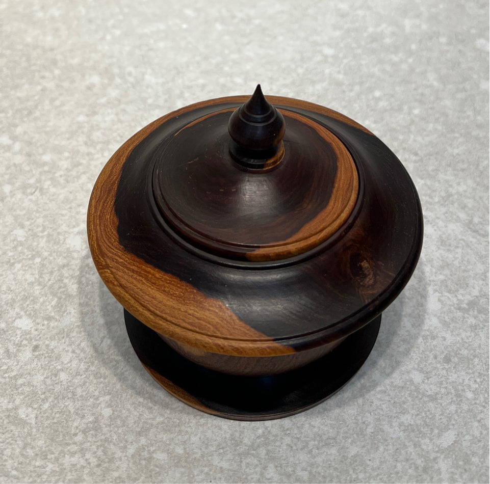 Covered Wooden Bowl