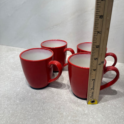 Set of 4 Red Mugs