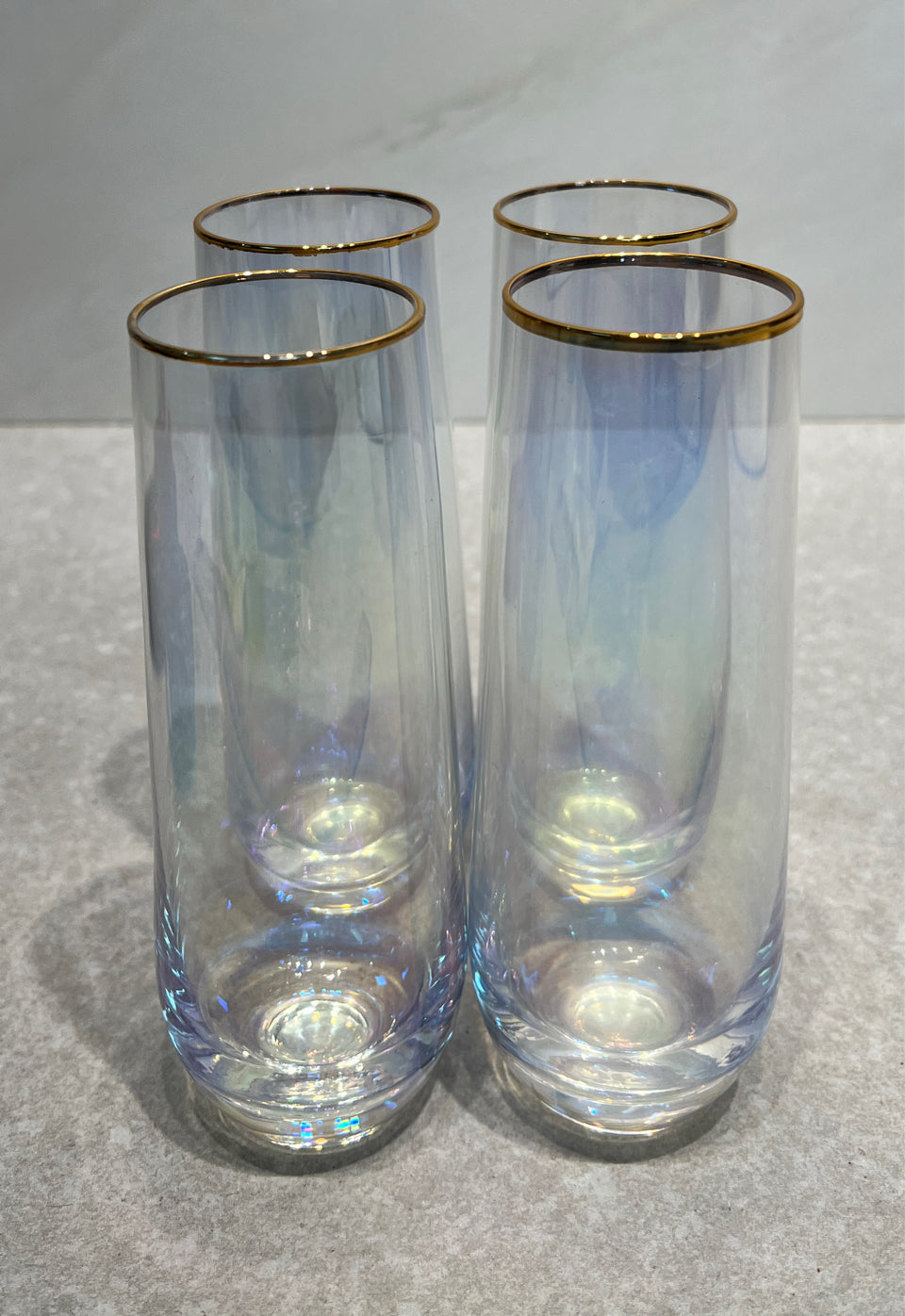Set of 4 Iridescent Glasses