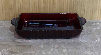 Red Glass Dish