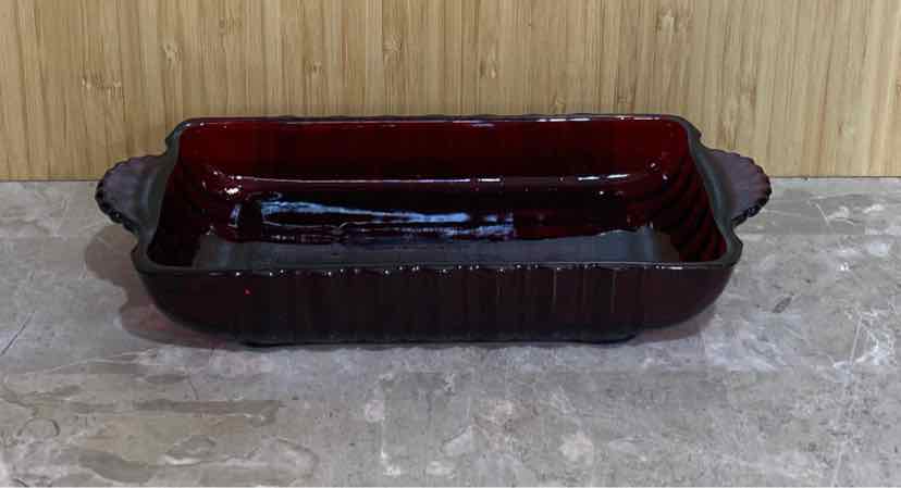 Red Glass Dish