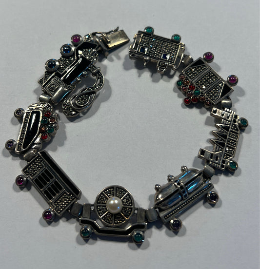 "Vintage Sterling" Train Bracelet