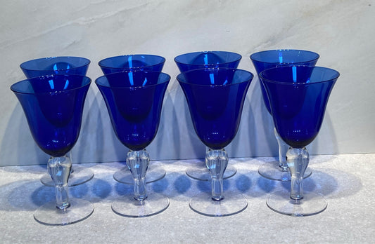 Set of 8 Cobalt Blue Glasses