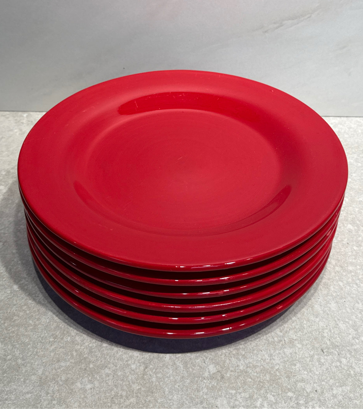 Set of 6 Red Plates - as is