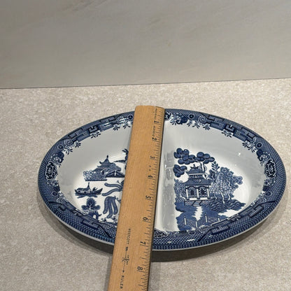 Blue Willow Divided Bowl