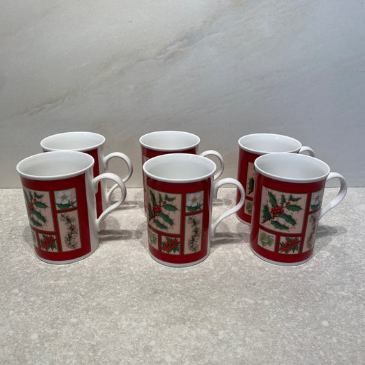 Set of 6 England Mugs