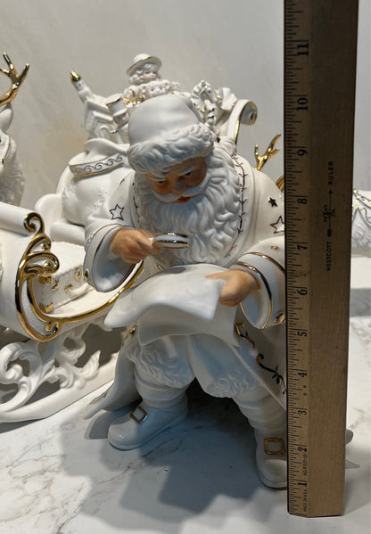 Grandeur Noel Santa and Sleigh Set - as is