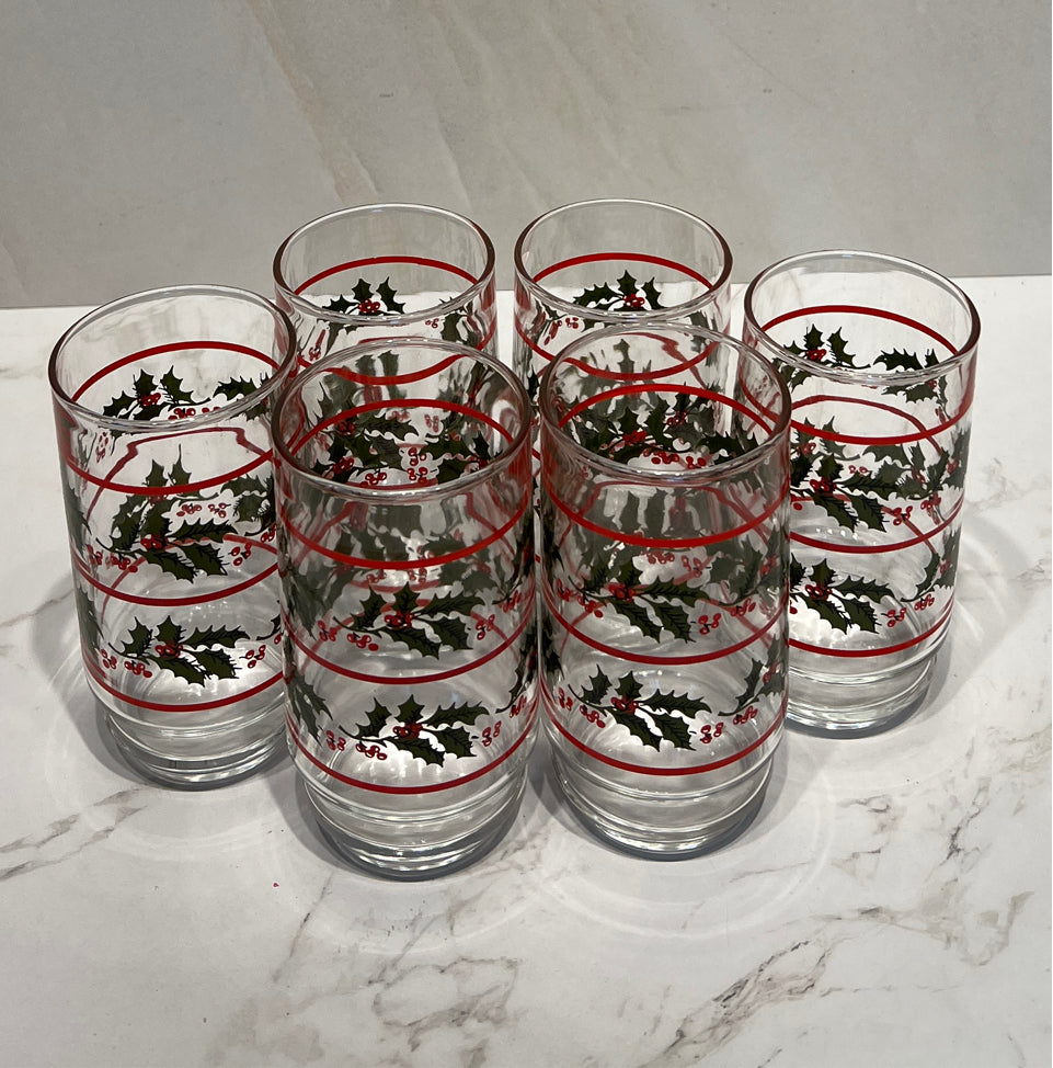Set of 6 Christmas Glasses