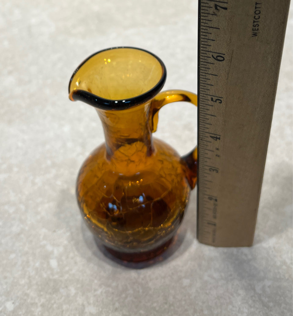 Amber Crackle Glass