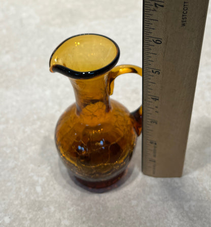 Amber Crackle Glass