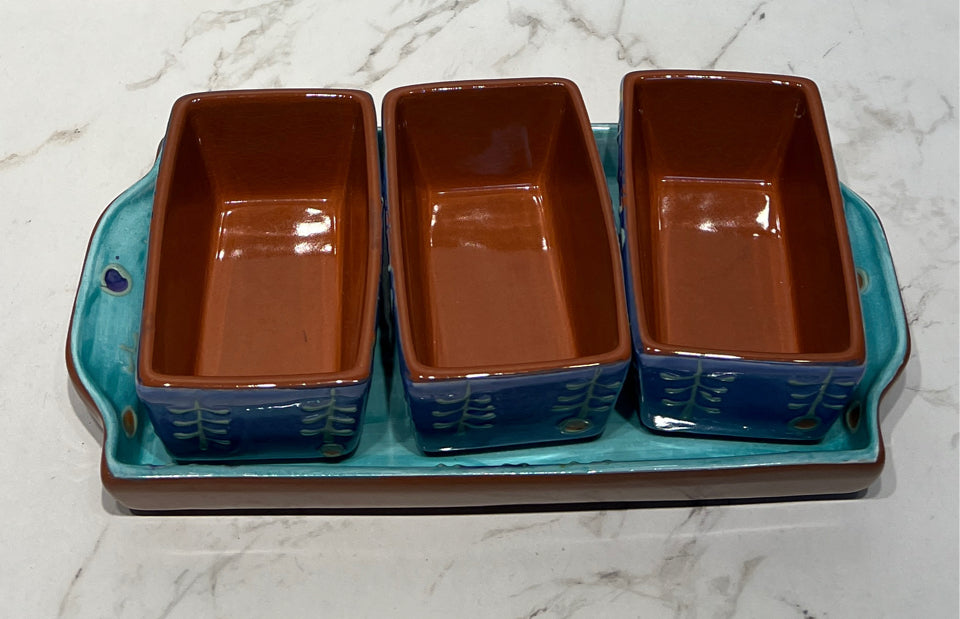 Tray with 3 Dishes