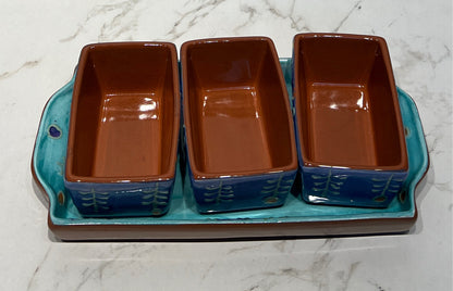 Tray with 3 Dishes