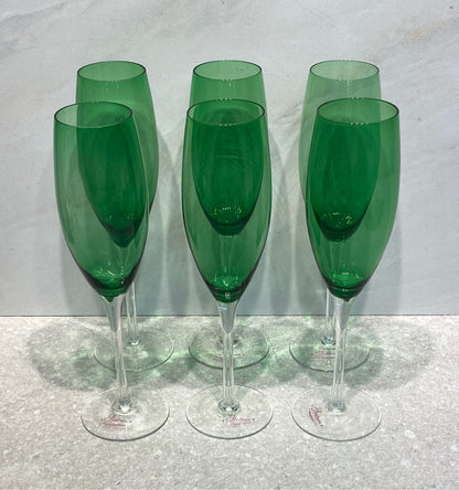 Set of 6 Green Glasses