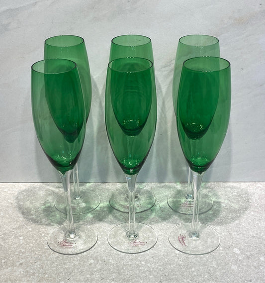 Set of 6 Green Glasses