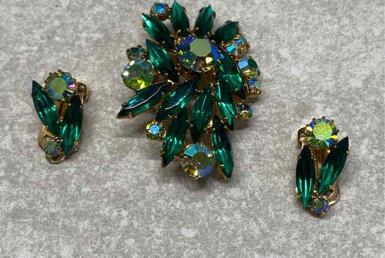 Juliana Rhinestone Earrings And Pin