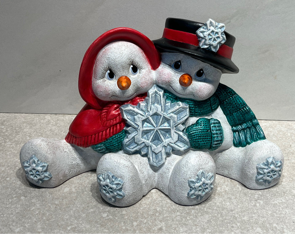 Snowman Couple Ceramic