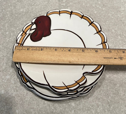 Set of 4 Pottery Barn Turkey Plates
