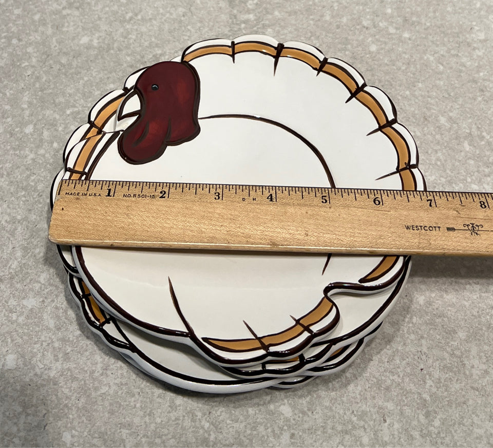 Set of 4 Pottery Barn Turkey Plates