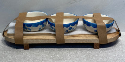 Serving Tray with 3 Bowls