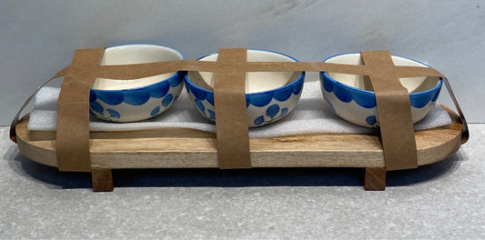 Serving Tray with 3 Bowls