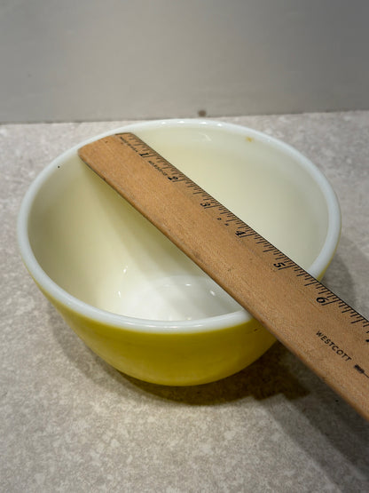 Yellow Pyrex Bowl as-found