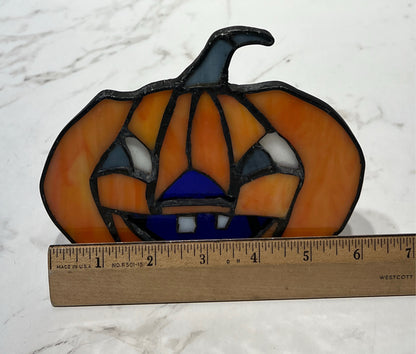Stain Glass Pumpkin Candleholder