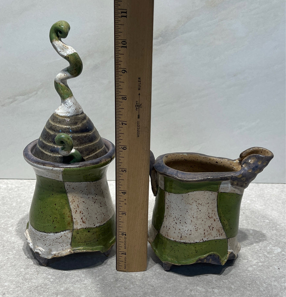 Pottery Sugar and CReamer