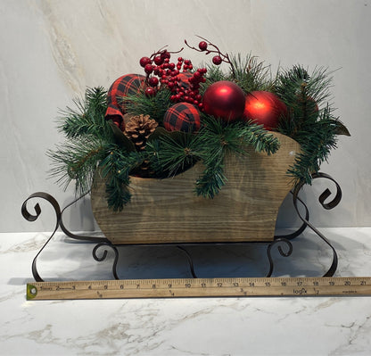 Sleigh with Artificial Decor
