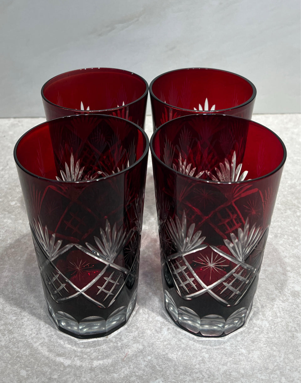 Set of 4 Cut to Clear Glasses