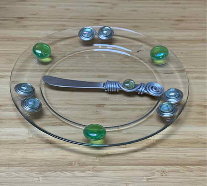Plate With Serving Knife