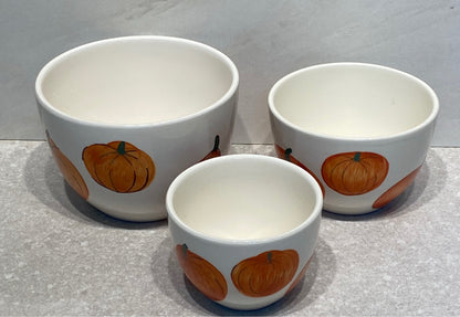 Set of 3 Pumpkin Bowls