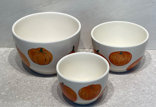 Set of 3 Pumpkin Bowls