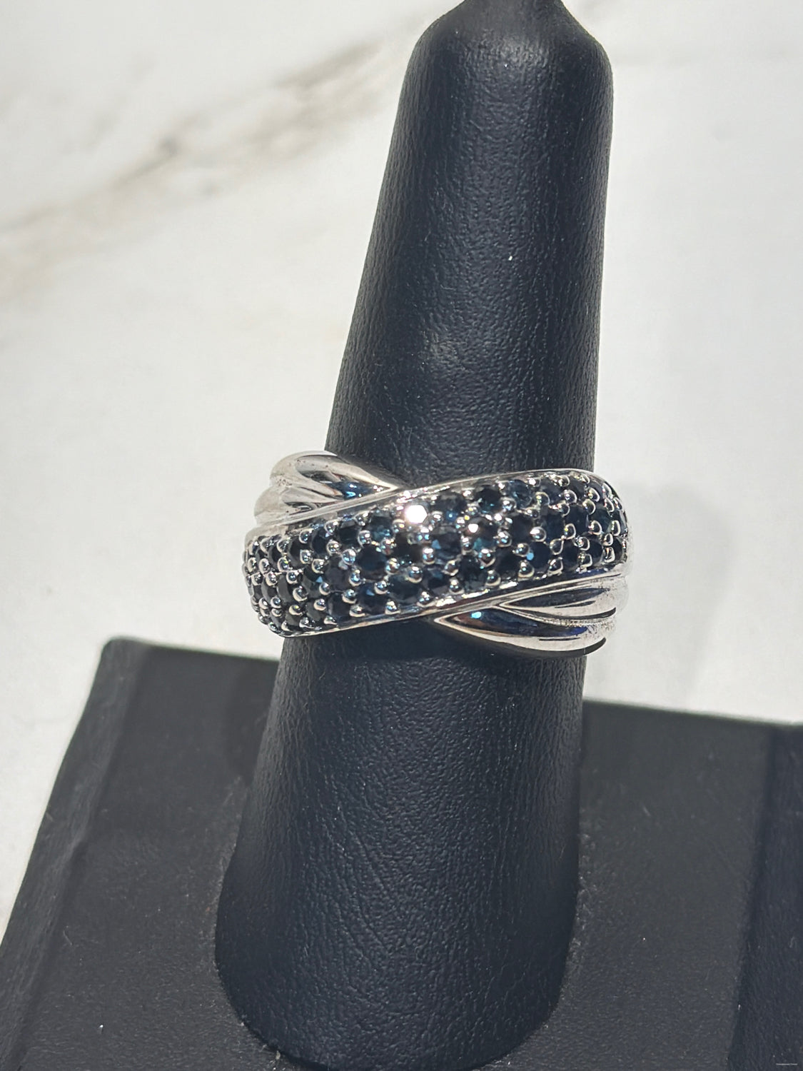 Sterling Sapphire Ring - Size 8