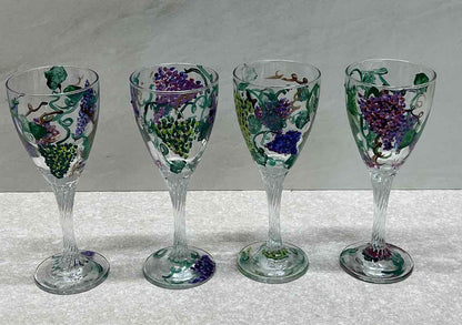 Set of 4 Handpainted Glasses