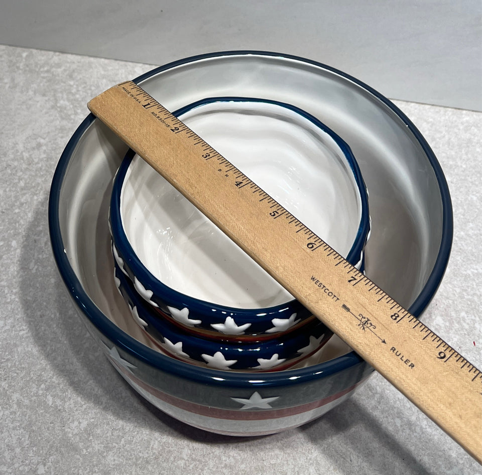 Set of 3 Patriotic Bowls