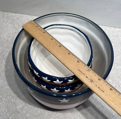 Set of 3 Patriotic Bowls